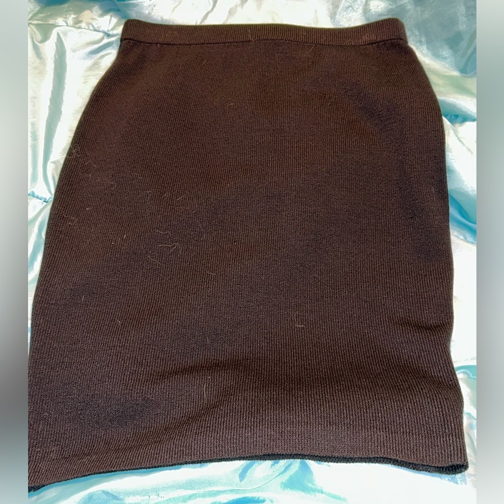 St. John Dark Navy Pencil Skirt Knee-Length Santana Knit Sz 12 Work